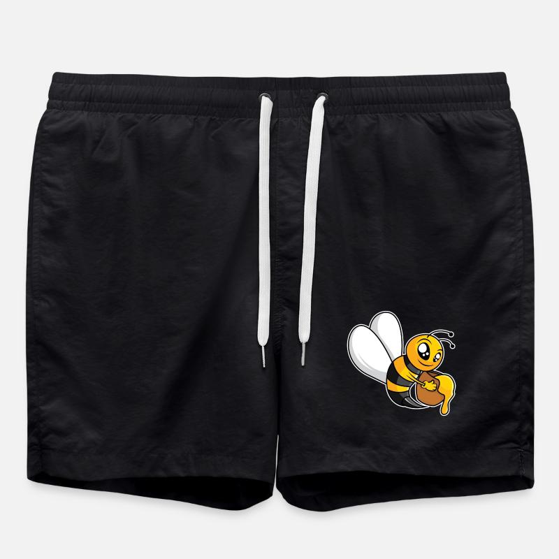 Industrious Honey Bee - Design - Swim Trunks - black