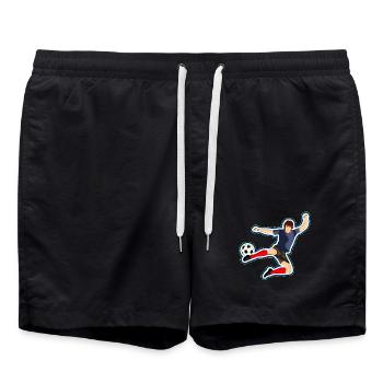Fussballspieler - Badeshorts - Schwarz - Vorne - AI Model Male 185 light (185cm)
