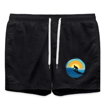 Surfer - Surfboard - Swim Trunks - black - Front - AI Model Male 185 light (185cm)