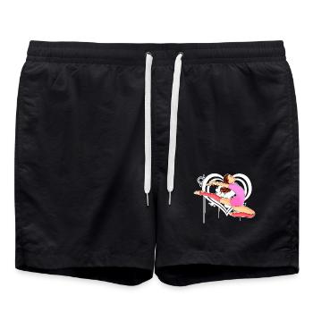 Turnen - Turnerin - Leichtathletik - Badeshorts - Schwarz - Vorne - AI Model Male 185 light (185cm)