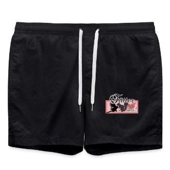 Füttern Wildtiere Tiere Eichhörnchen Vögel Spruch - Badeshorts - Schwarz - Vorne - AI Model Male 185 light (185cm)