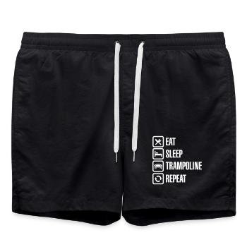 Eat Sleep Trampoline Repeat funny trampolining - Swim Trunks - black - Front - AI Model Male 185 light (185cm)