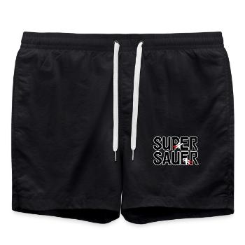 Super sauer Laune lustig Spruch Freunde - Badeshorts - Schwarz - Vorne - AI Model Male 185 light (185cm)