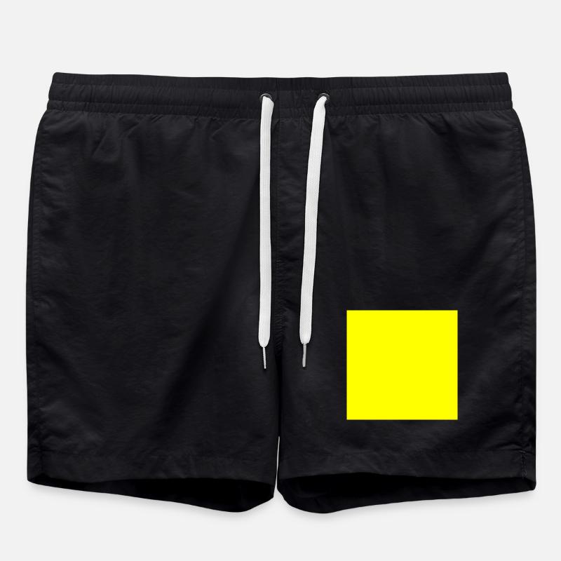 Yellow Background Texture Template Personalize - Swim Trunks - black