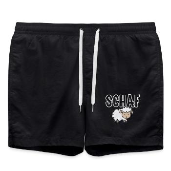 Schaf - Badeshorts - Schwarz - Vorne - AI Model Male 185 light (185cm)