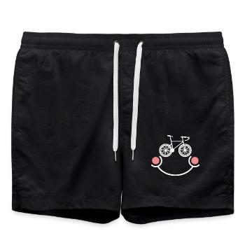 Biker Fahrrad Lustig Fahrradfahren - Badeshorts - Schwarz - Vorne - AI Model Male 185 light (185cm)