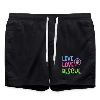 Search Dog Rescue Dog Service Dog Paw - Swim Trunks - black - Front - AI Model Male 185 light (185cm)