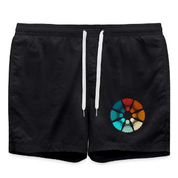 Badminton - Volants colorés - Short de bain - noir - Devant - AI Model Male 185 light (185cm)
