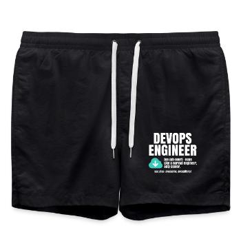 Devops-Ingenieur - Badeshorts - Schwarz - Vorne - AI Model Male 185 light (185cm)