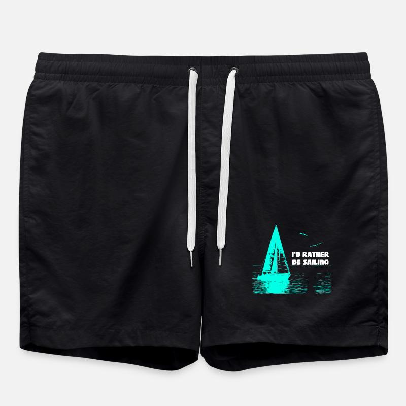 I'd rather be Sailing - Swim Trunks - black