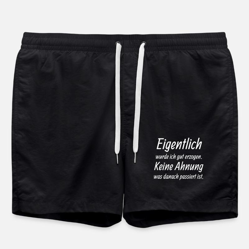 Eigentlich gut erzogen Zitatshirt  - Badeshorts - Schwarz