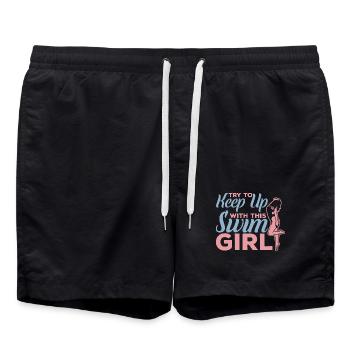 Nageur - Short de bain - noir - Devant - AI Model Male 185 light (185cm)