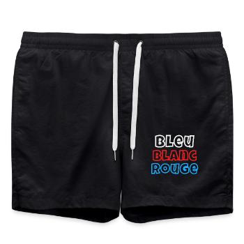 France, je suis Français, drapeau Français - Short de bain - noir - Devant - AI Model Male 185 light (185cm)