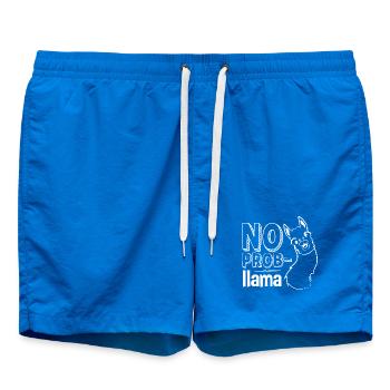 Lama, Lama humor, no problem - Swim Trunks - cobalt blue - Front