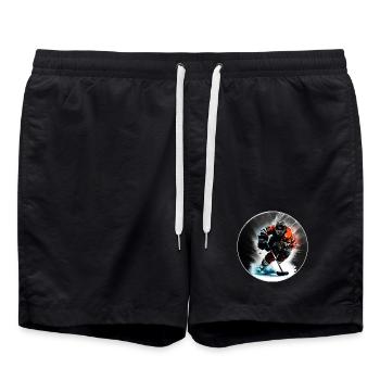 Eishockey - Badeshorts - Schwarz - Vorne - AI Model Male 185 light (185cm)