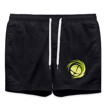 Logo de volleyball minimaliste - Short de bain - noir - Devant - AI Model Male 185 light (185cm)