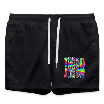 Messages Vintage Arc en Ciel - Short de bain - noir - Devant - AI Model Male 185 light (185cm)