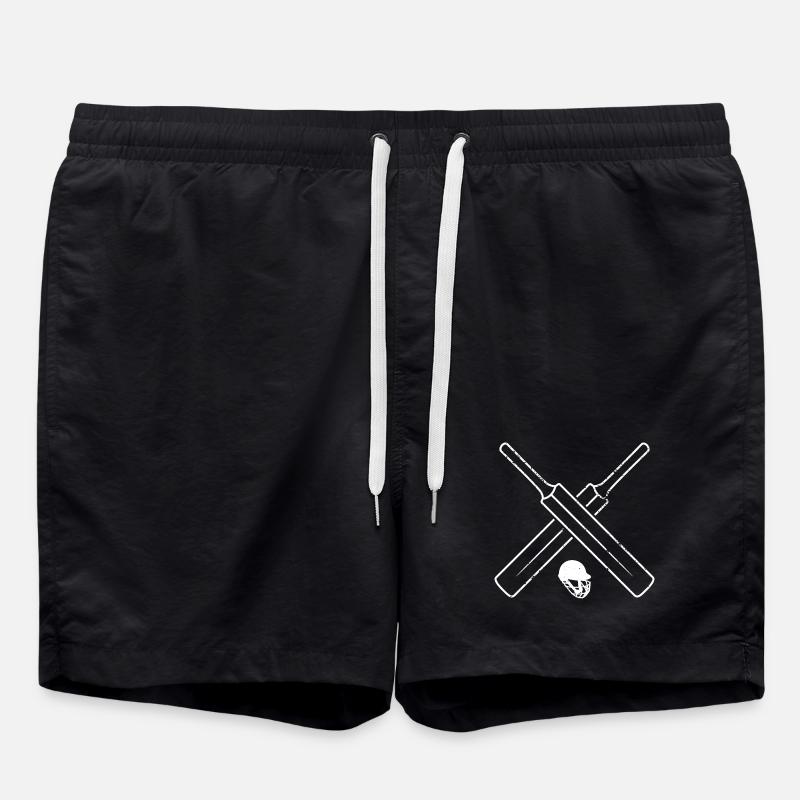 Cricket bat and ball - Swim Trunks - black