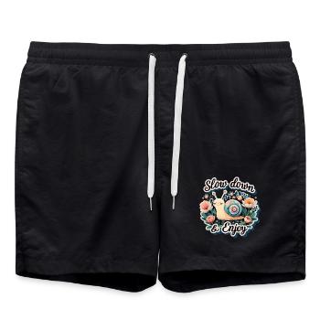 slow down an enjoy - Badeshorts - Schwarz - Vorne - AI Model Male 185 light (185cm)