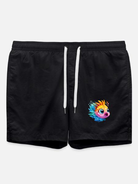 Fisch Bunt - Badeshorts - Schwarz
