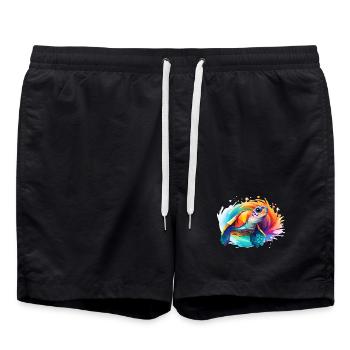 Conception de tortue de mer - Short de bain - noir - Devant - AI Model Male 185 light (185cm)