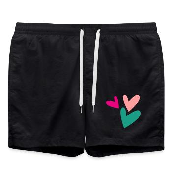 COUPLE. JUST MARRIED. EVJF. SAINT VALENTIN. MARIES - Short de bain - noir - Devant - AI Model Male 185 light (185cm)