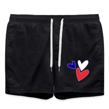 VALENTINE'S DAY. Bachelorette party. I LOVE YOU. I LOVE YOU. LOVE - Swim Trunks - black - Front - AI Model Male 185 light (185cm)