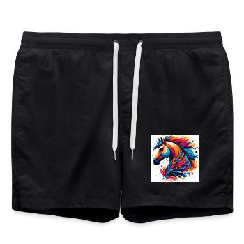 Cheval - Short de bain - noir - Devant - AI Model Male 185 light (185cm)