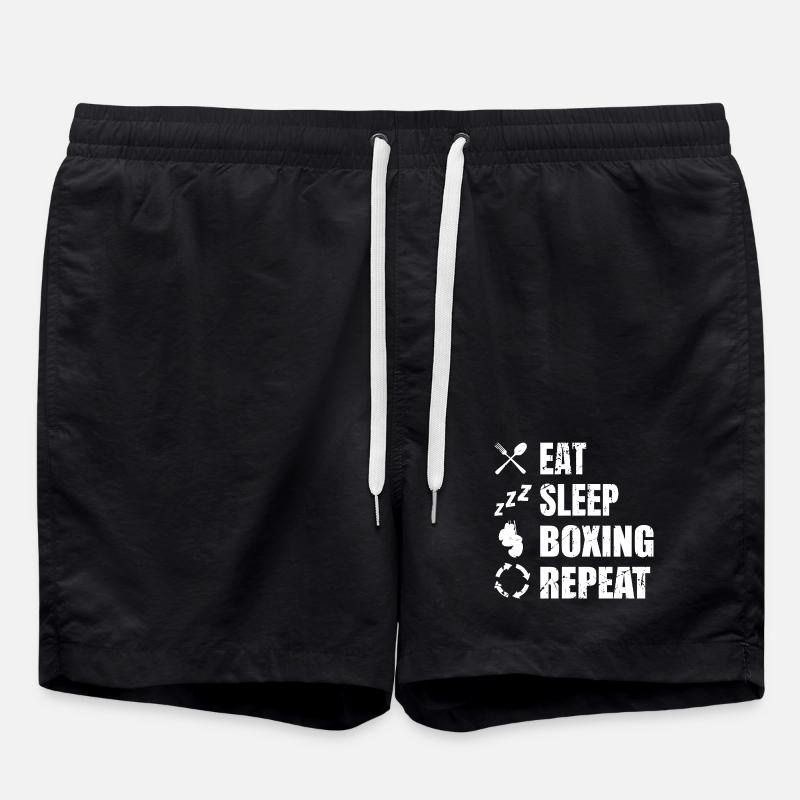 Eat Sleep Boxing Repeat - Badeshorts - Schwarz