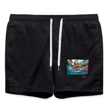 Camagüey, Cuba, Caraïbes, Design - Short de bain - noir - Devant - AI Model Male 185 light (185cm)