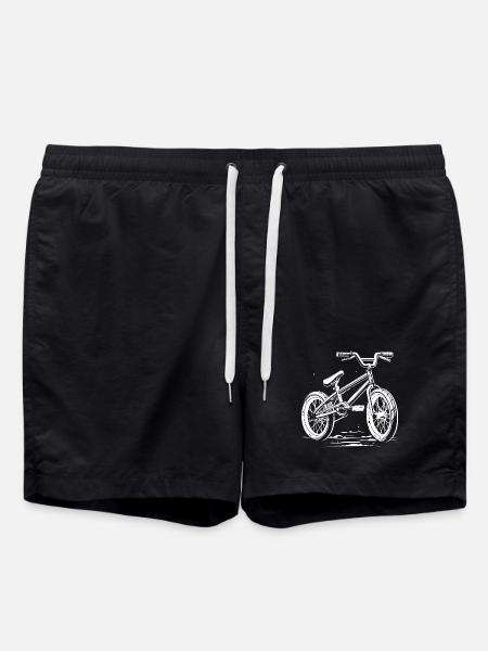 BMX Bicycle Drawing - Swim Trunks - black