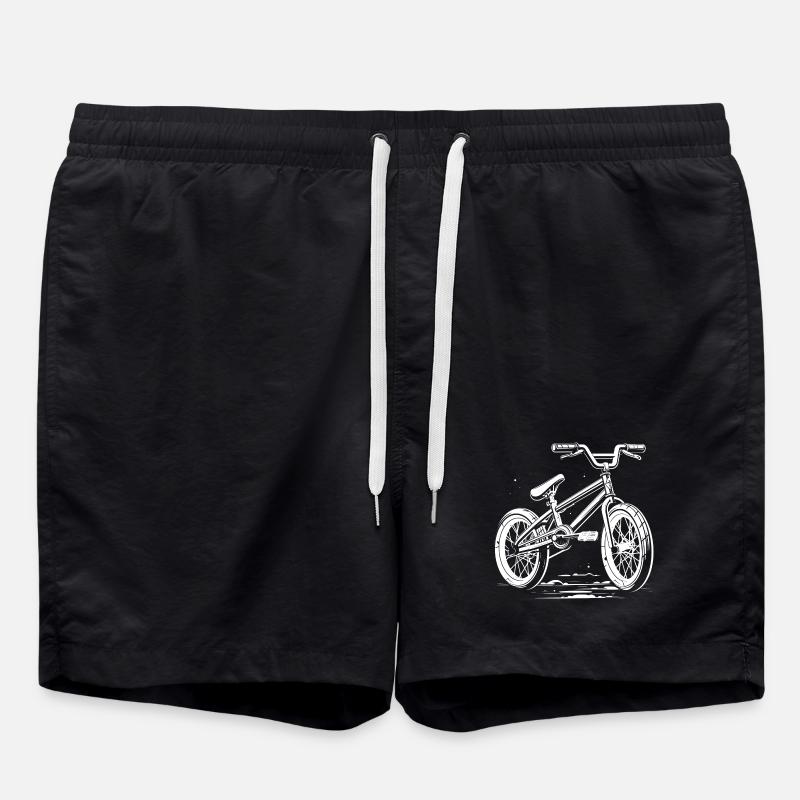 BMX Bicycle Drawing - Swim Trunks - black