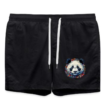 Panda - Badeshorts - Schwarz - Vorne - AI Model Male 185 light (185cm)