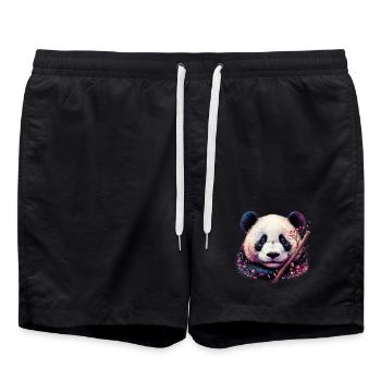 Panda - Badeshorts - Schwarz - Vorne - AI Model Male 185 light (185cm)