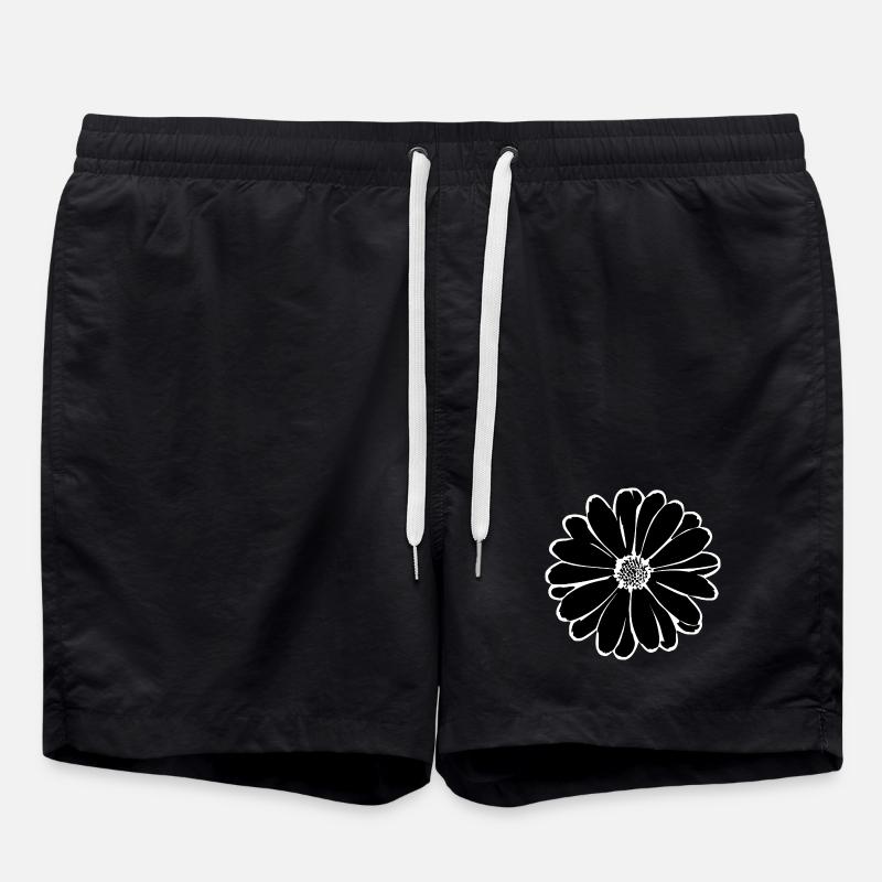 Blume schwarz Blumen schwarz Blüte - Badeshorts - Schwarz