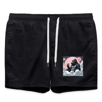 Bosutom ☁️☁️☁️ - Badeshorts - Schwarz - Vorne - AI Model Male 185 light (185cm)