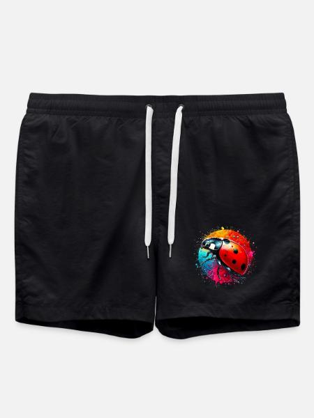Marienkäfer - Badeshorts - Schwarz