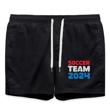 Équipe de football des Pays-Bas 2024 Logo d’icône de fan de football - Short de bain - noir - Devant - AI Model Male 185 light (185cm)
