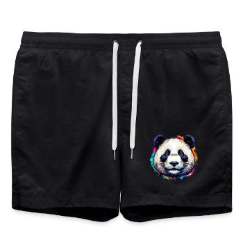 Panda - Badeshorts - Schwarz - Vorne - AI Model Male 185 light (185cm)