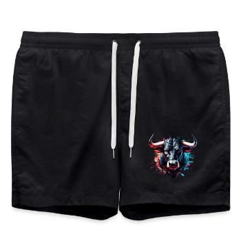 Stier - Badeshorts - Schwarz - Vorne - AI Model Male 185 light (185cm)
