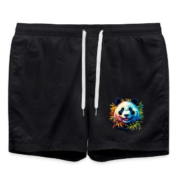 Panda - Badeshorts - Schwarz - Vorne - AI Model Male 185 light (185cm)