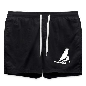 Funny Windsurfer Sketch - Swim Trunks - black - Front - AI Model Male 185 light (185cm)