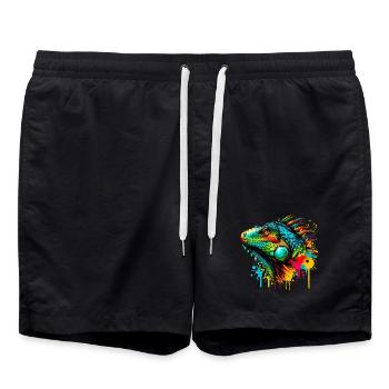 Leguan - Badeshorts - Schwarz - Vorne - AI Model Male 185 light (185cm)