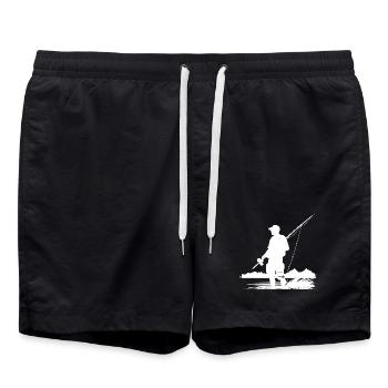 Dessin de pêche - Short de bain - noir - Devant - AI Model Male 185 light (185cm)