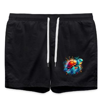 Schildkröte - Badeshorts - Schwarz - Vorne - AI Model Male 185 light (185cm)