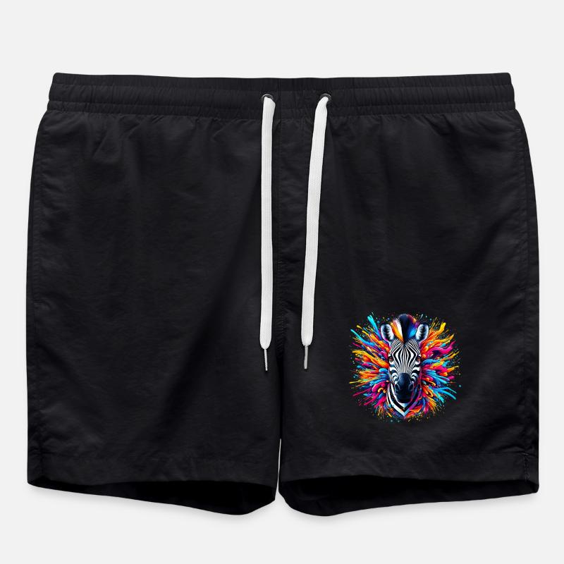 Zebra - Badeshorts - Schwarz