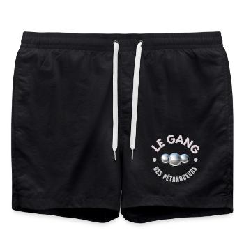pétanque, pétanqueur, jouer à la pétanque - Short de bain - noir - Devant - AI Model Male 185 light (185cm)
