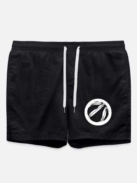 Basketball Ball Sketch - Swim Trunks - black
