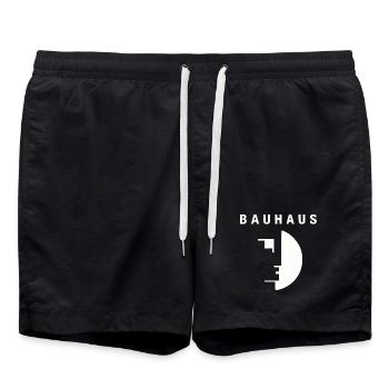 100 ans de l'école de design Bauhaus - Logo du Bau - Short de bain - noir - Devant - AI Model Male 185 light (185cm)