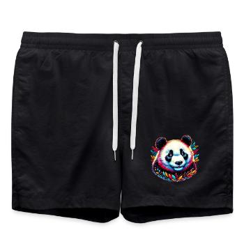 Panda - Badeshorts - Schwarz - Vorne - AI Model Male 185 light (185cm)